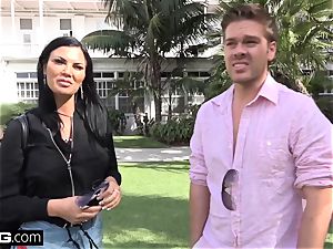 Jasmine Jae brings her fellow toy along for a point of view boning